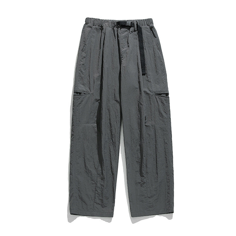 Buckle waistband outdoor functional long pants