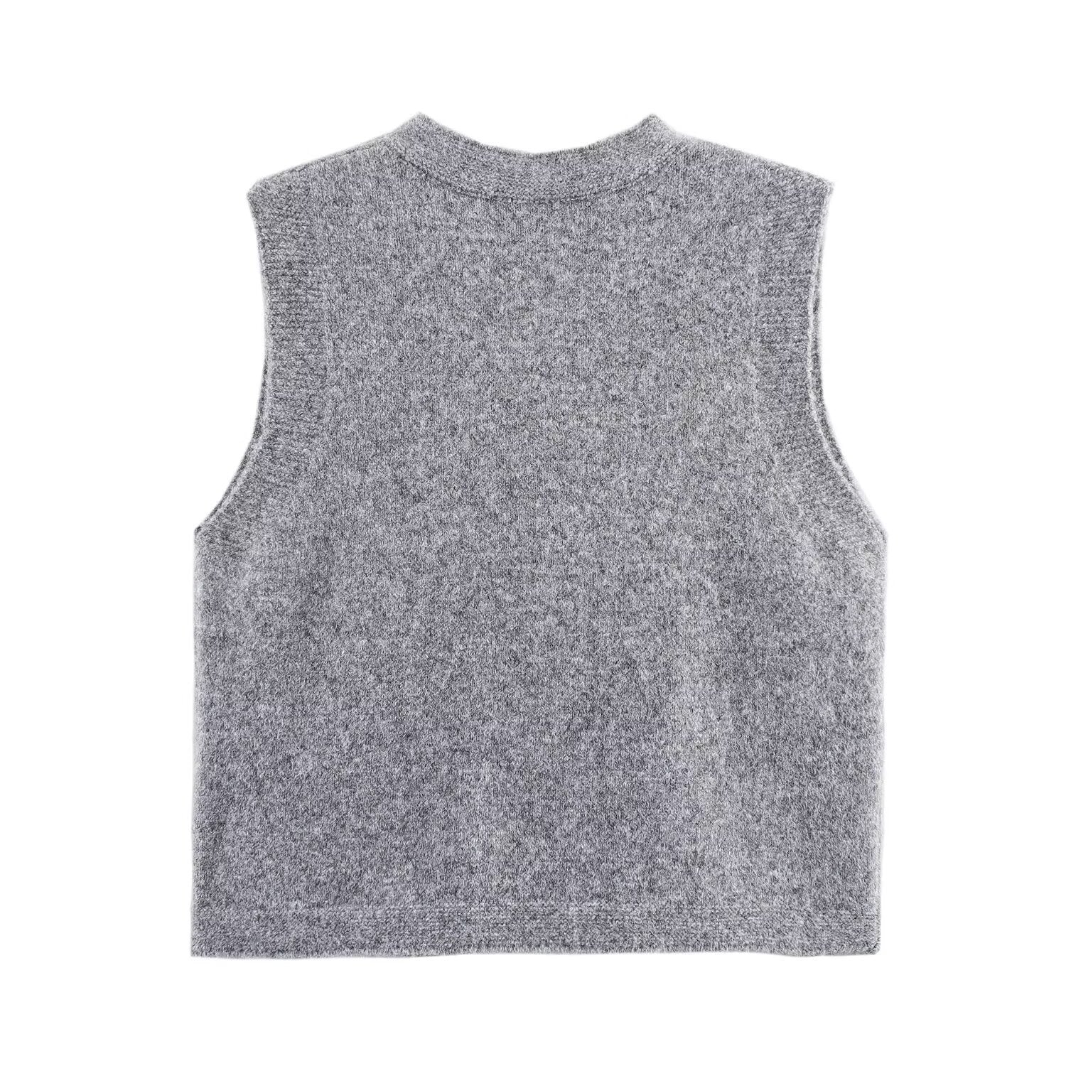 Vest flower knitted vest