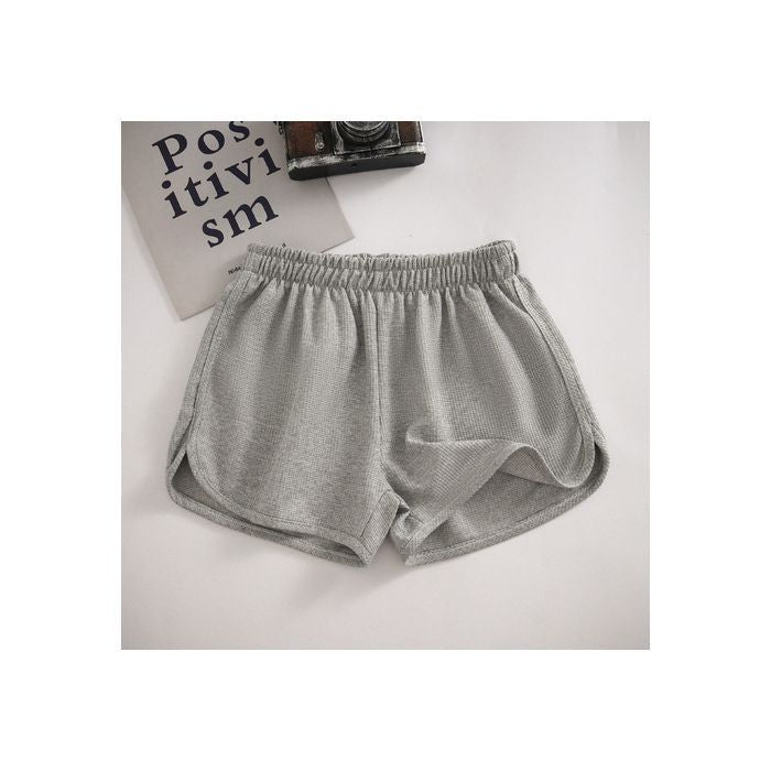 Waffle Knit Sporty Shorts for Women, Plus Size Loose Fit Slimming Casual Home and Outdoor Wear Wide Leg Hot Pants