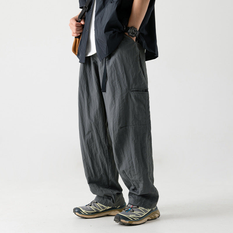 Buckle waistband outdoor functional long pants