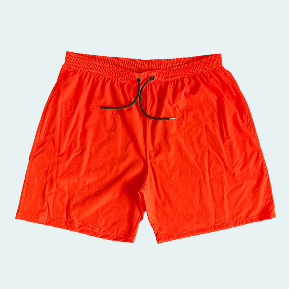 Summer Casual Shorts Men's Solid Color Knee-Length Pants Loose Fit Large Size Beach Trousers Candy Color Outdoor Sports Side Pocket Trousers