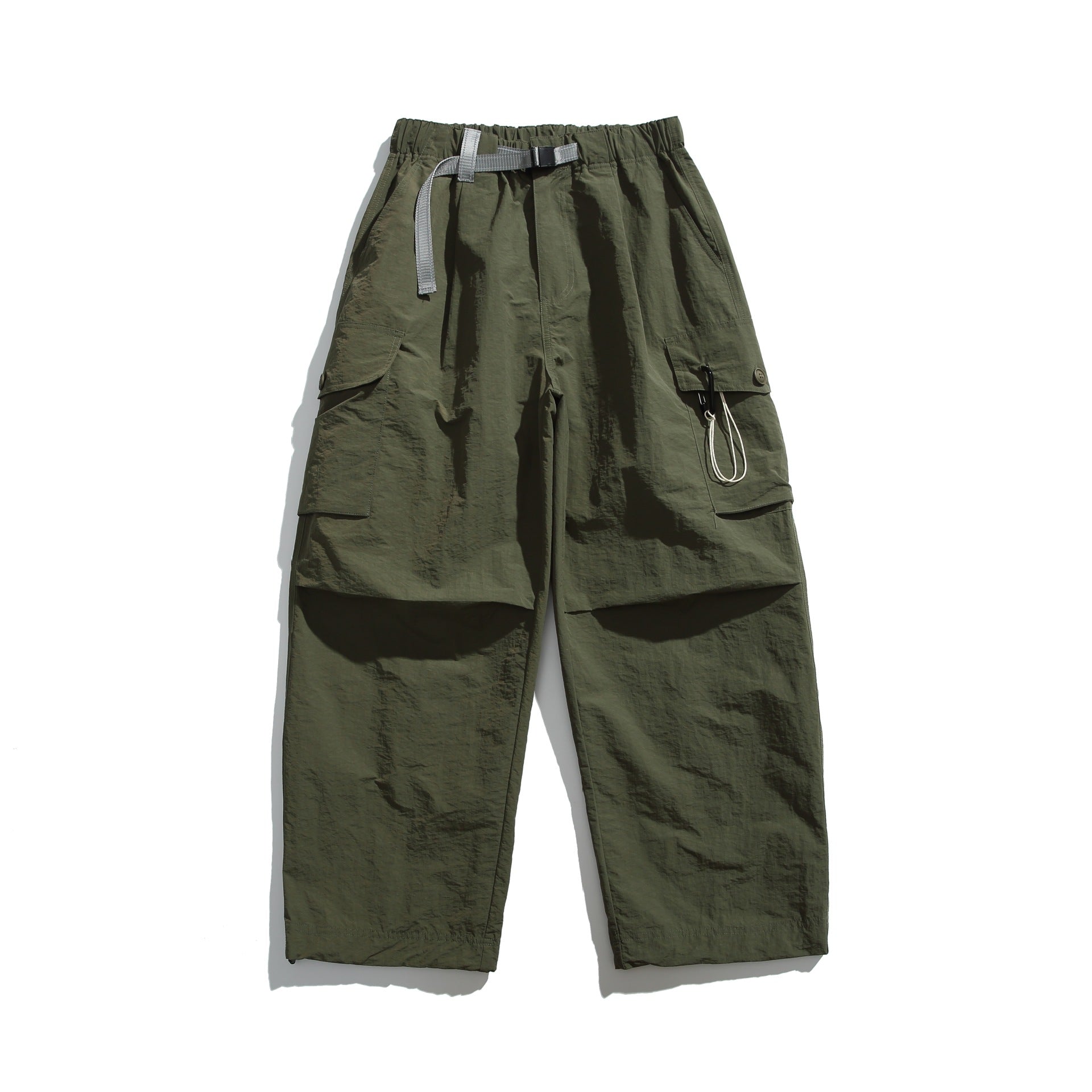 Multiple pockets loose fit outdoor jeans