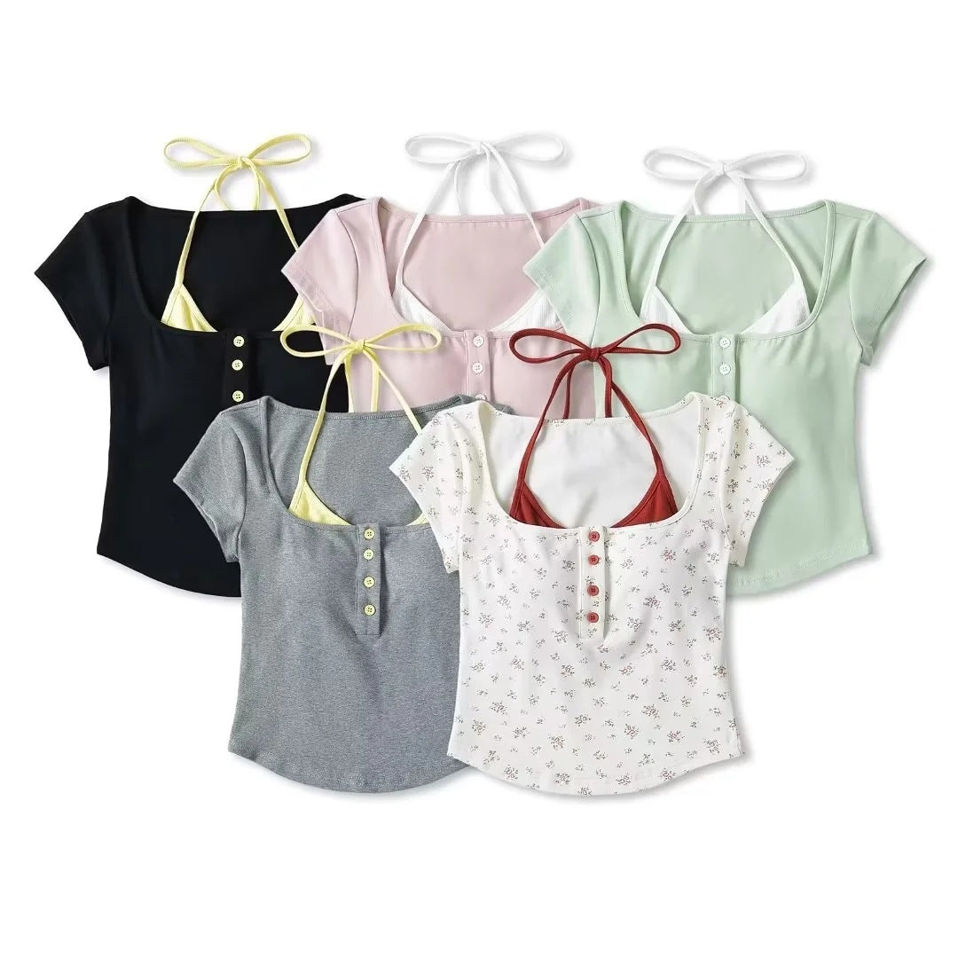 Fake two short sleeved T-shirts