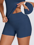 Dry Yoga Suit with Shorts and Pockets for Outdoor Running and Fitness Women