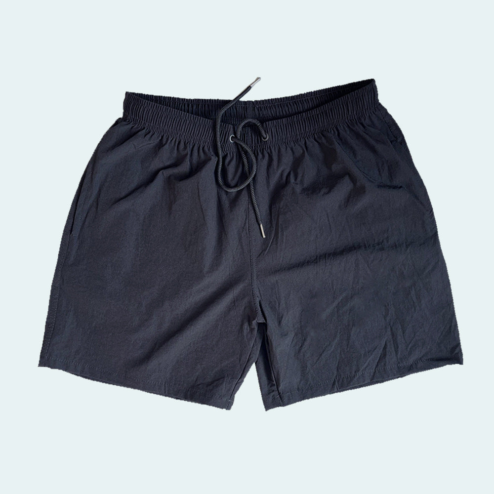 Summer Casual Shorts Men's Solid Color Knee-Length Pants Loose Fit Large Size Beach Trousers Candy Color Outdoor Sports Side Pocket Trousers