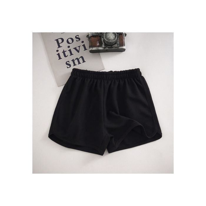 Waffle Knit Sporty Shorts for Women, Plus Size Loose Fit Slimming Casual Home and Outdoor Wear Wide Leg Hot Pants