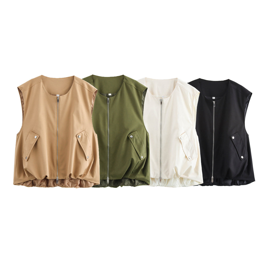 Autumn women's fashion V-neck outdoor cardigan casual women's vest