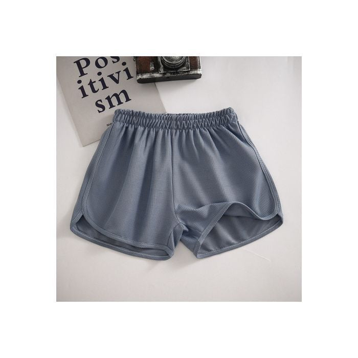 Waffle Knit Sporty Shorts for Women, Plus Size Loose Fit Slimming Casual Home and Outdoor Wear Wide Leg Hot Pants