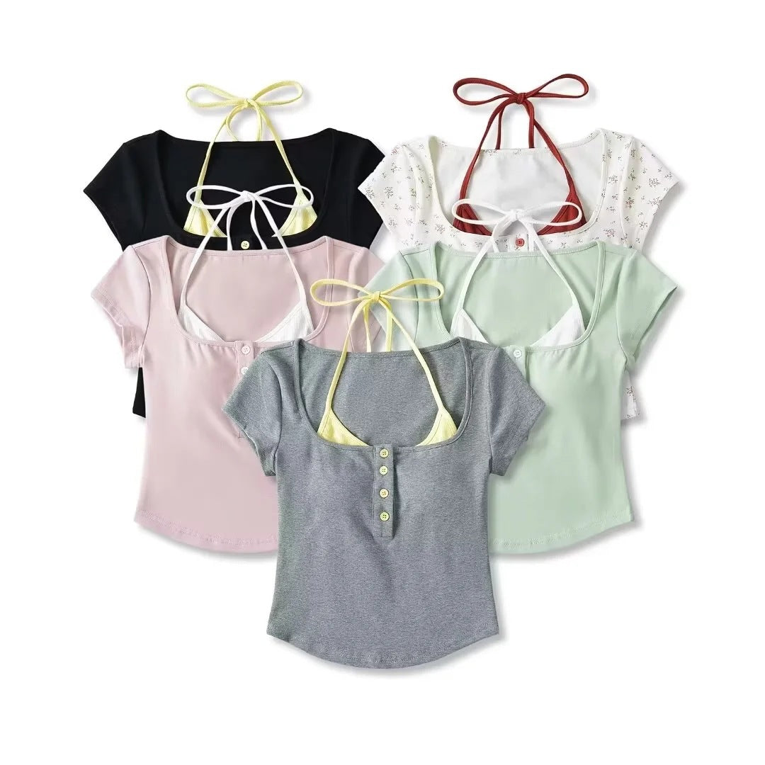 Fake two short sleeved T-shirts