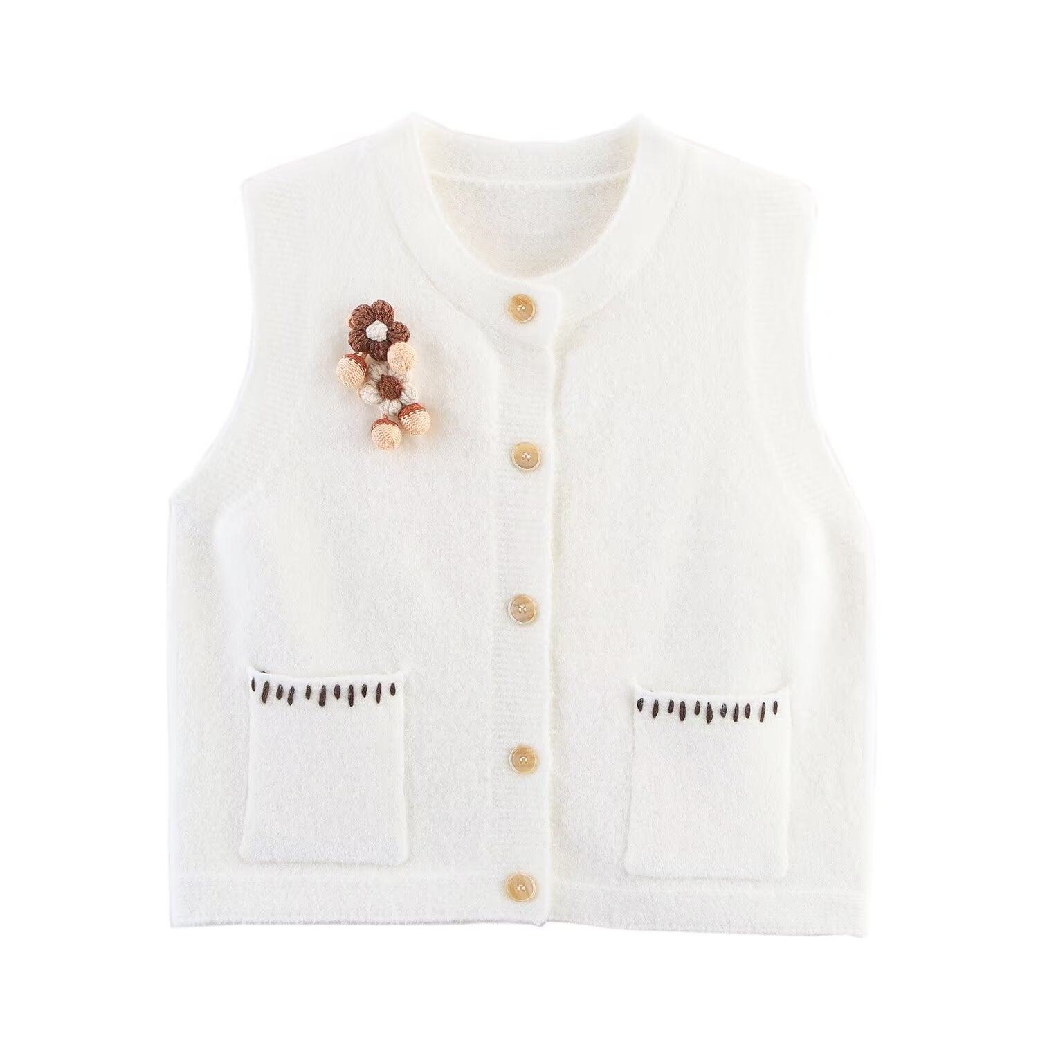 Vest flower knitted vest