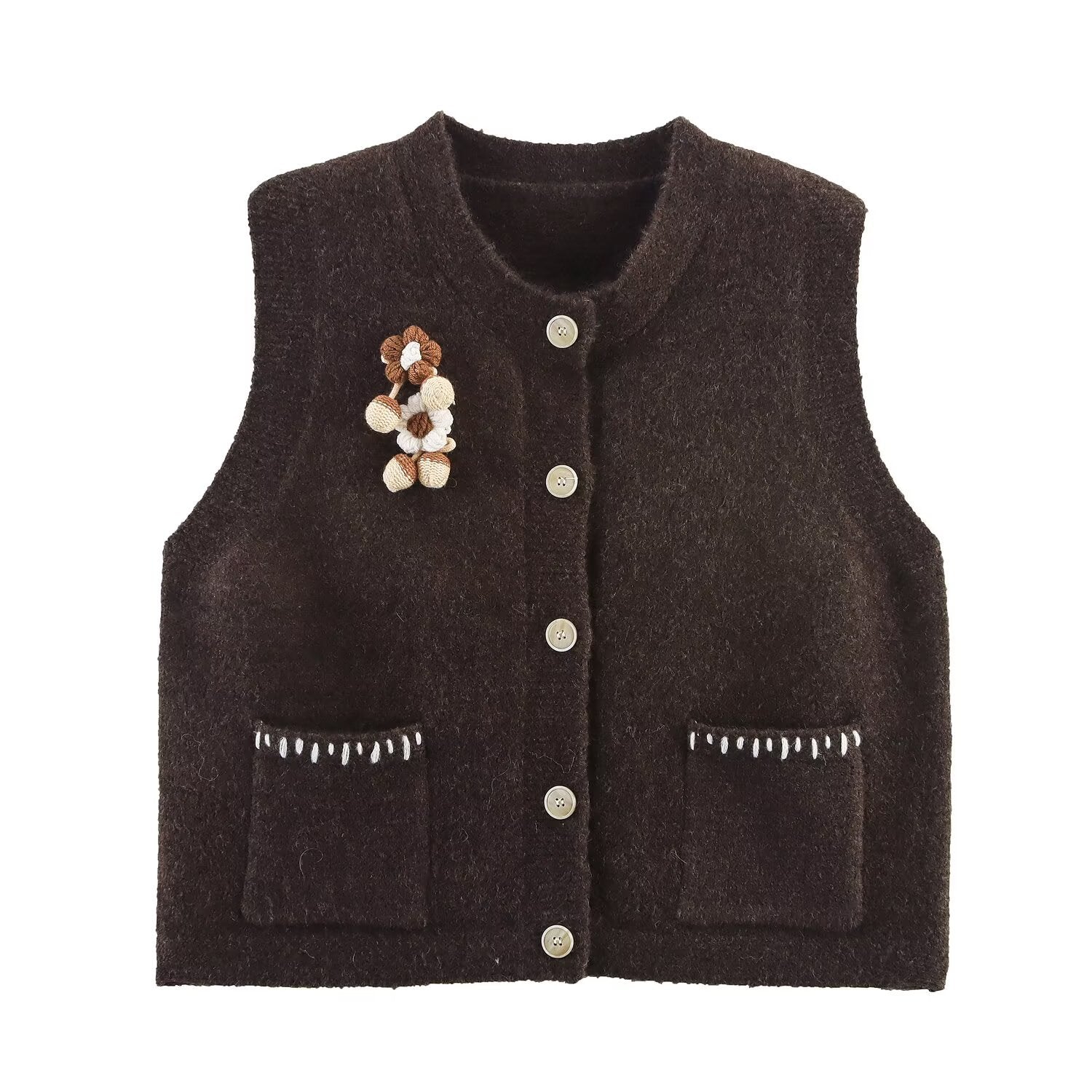 Vest flower knitted vest