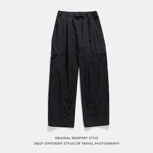 Buckle waistband outdoor functional long pants