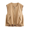 Autumn women's fashion V-neck outdoor cardigan casual women's vest