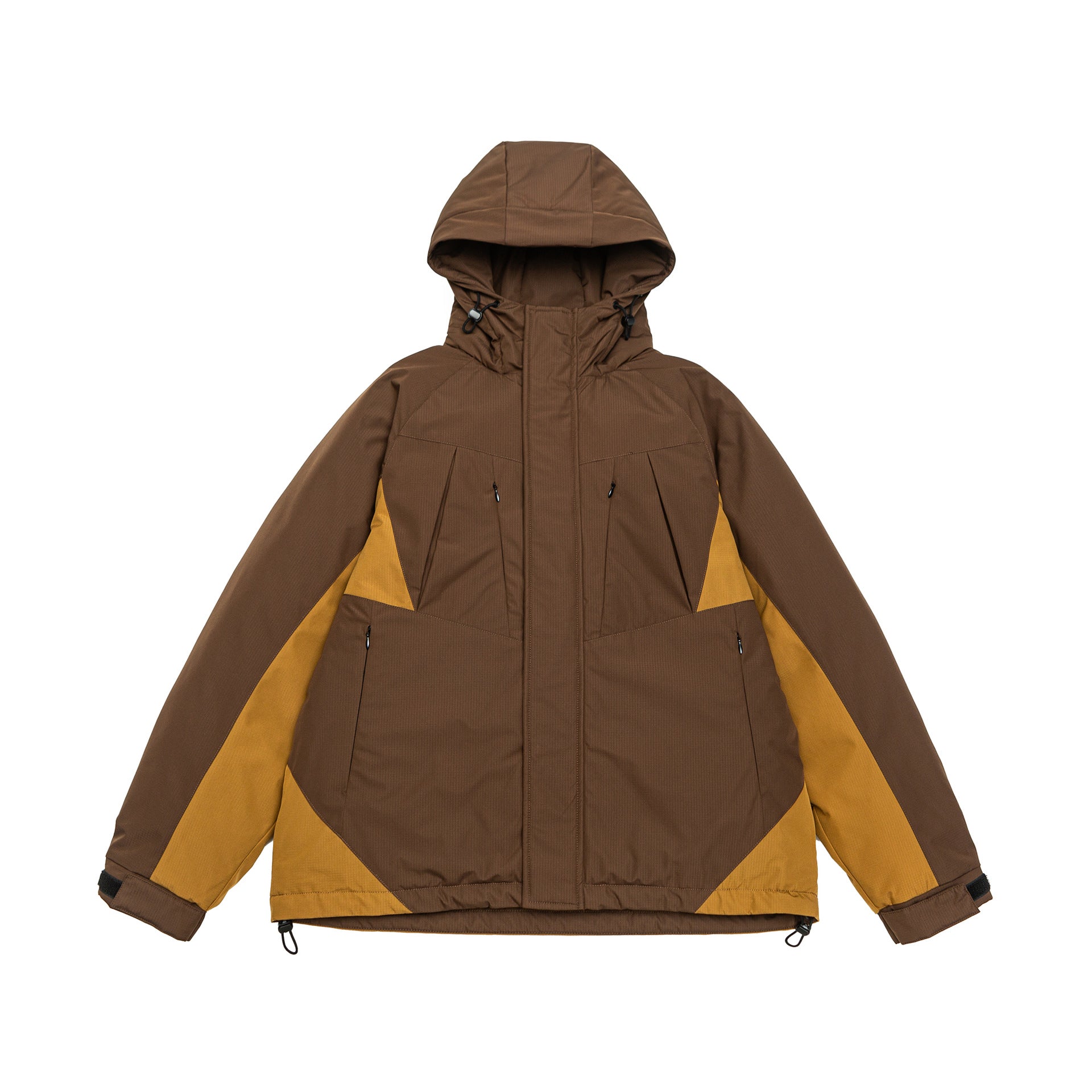 Outdoor Vintage  Down Color-blocked Hooded Down Jacket Coat