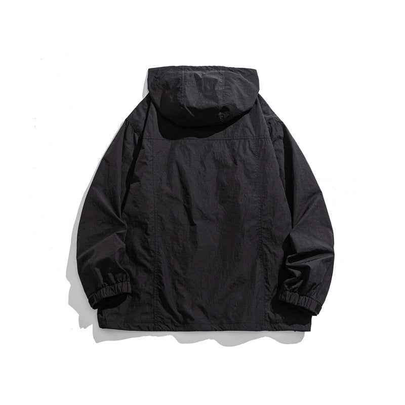 Outdoor Hooded Jacket  Casual Hiking Windbreaker Coat