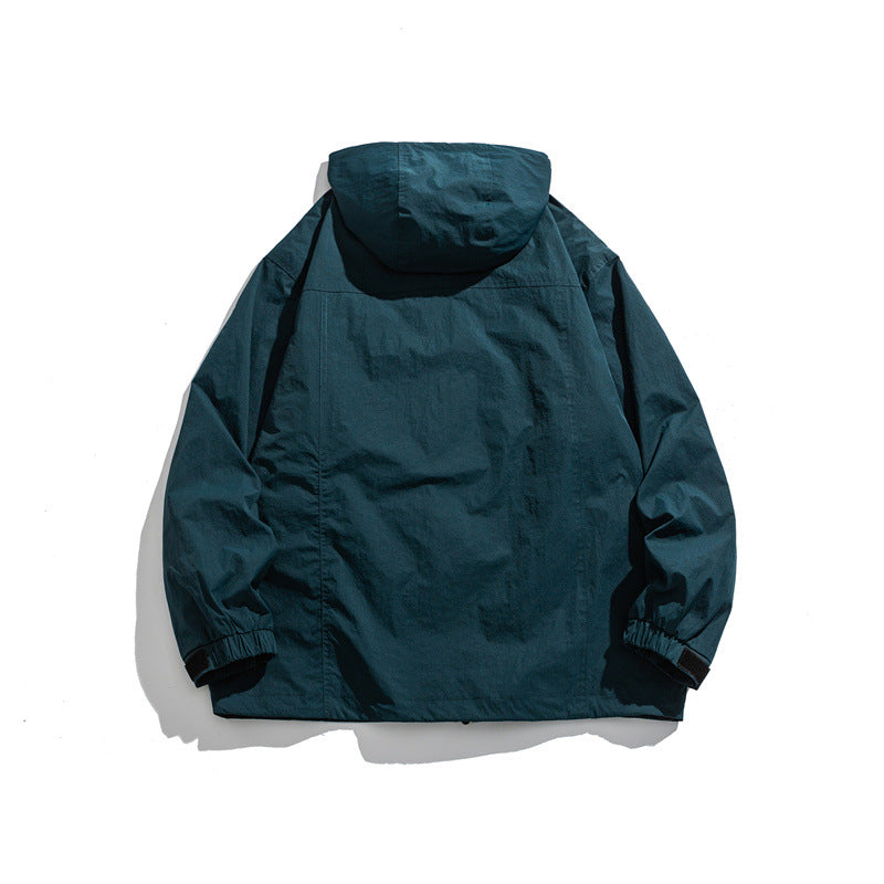Outdoor Hooded Jacket  Casual Hiking Windbreaker Coat